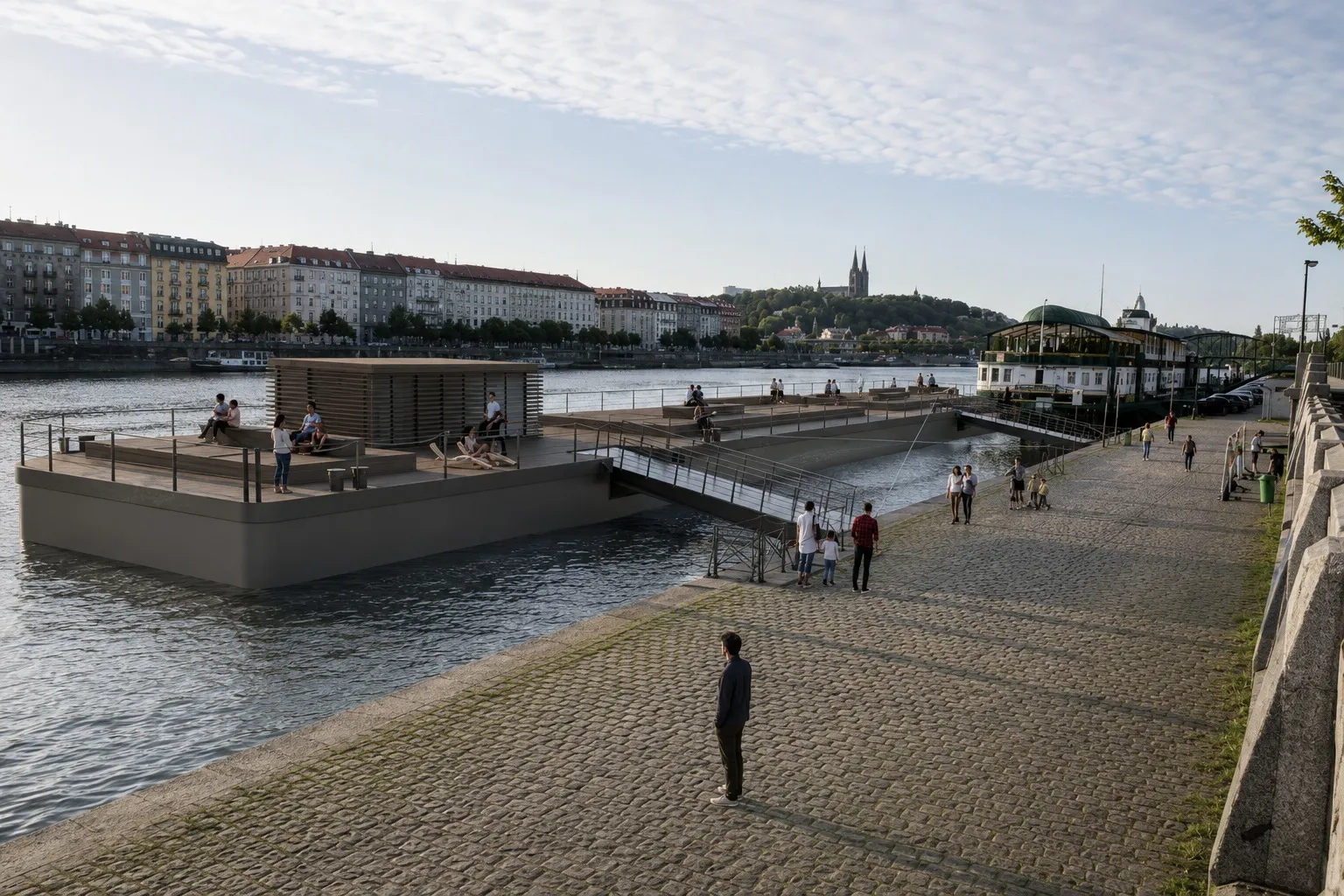 ComPon – Unique Integrated Floating Energy Center on the Vltava River